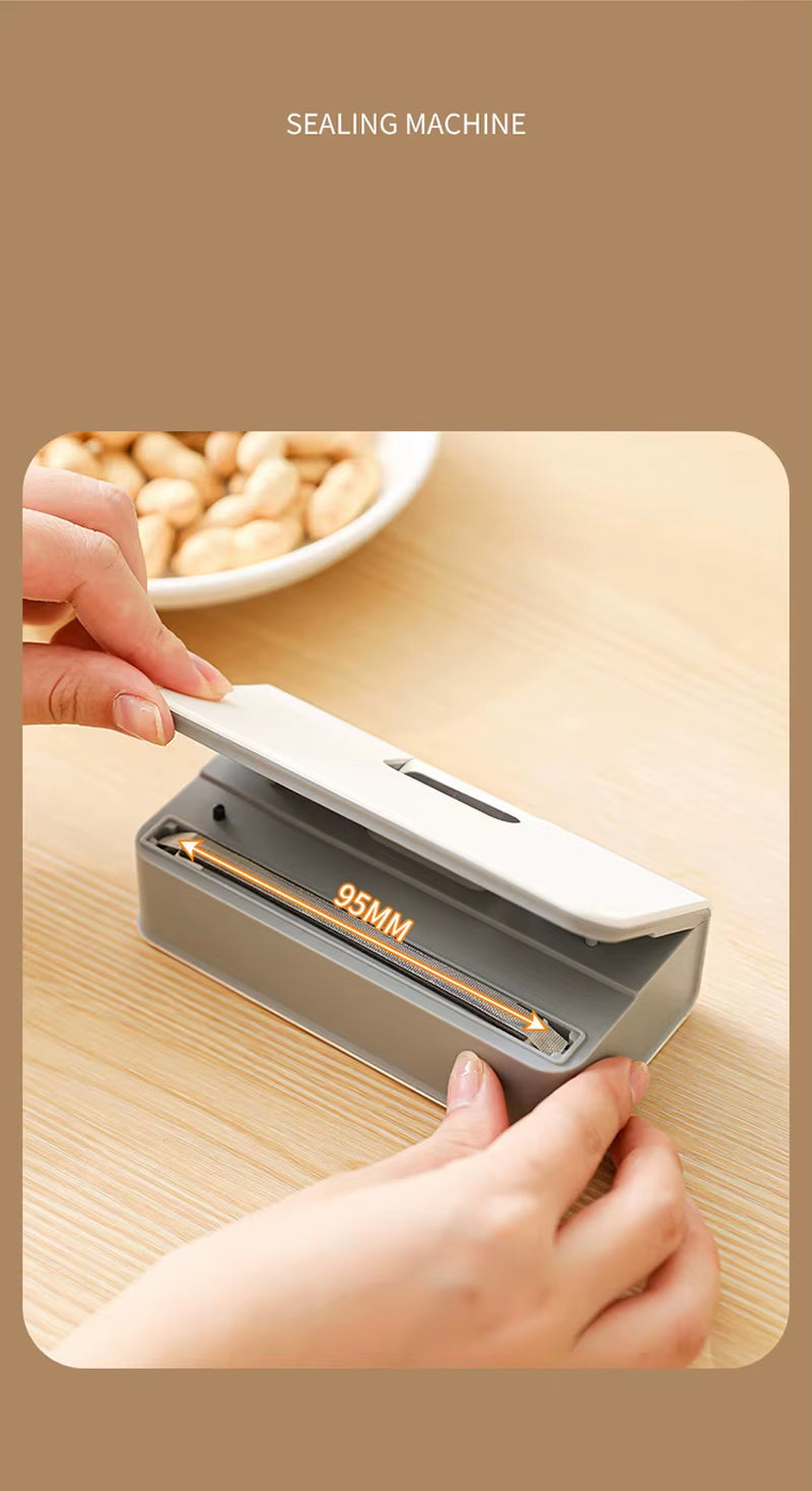 Effortless Food Preservation: Rechargeable 2-in-1 Magnetic Heat Sealer and Cutter for Snacks and Household Storage