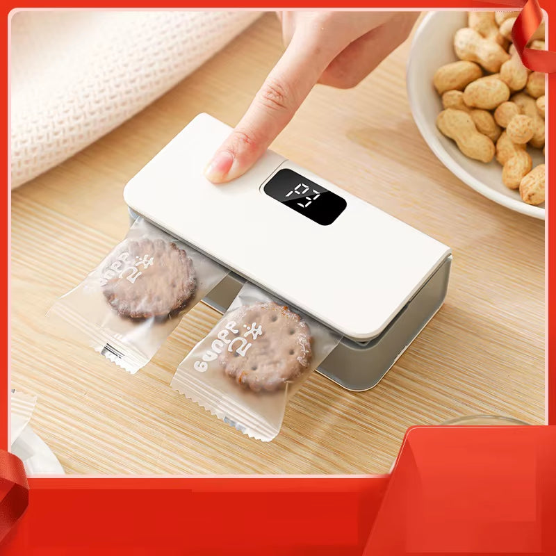 Effortless Food Preservation: Rechargeable 2-in-1 Magnetic Heat Sealer and Cutter for Snacks and Household Storage